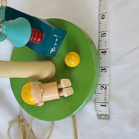 Vintage Painted Wood Children's Lamp - Picture 4 of 5